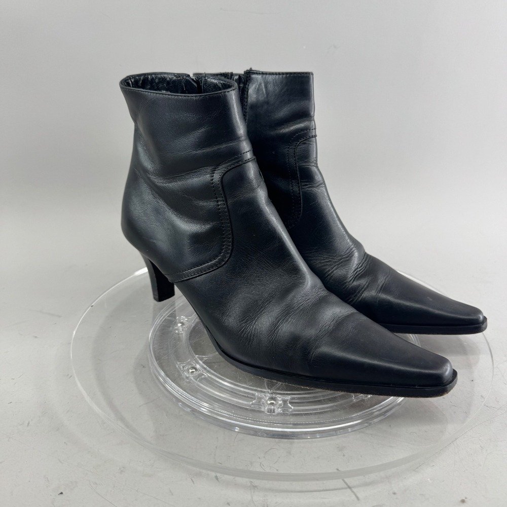 Coach Alexis Leather Pointed Toe Ankle Boots Kitten Heel Black 6.5 Vintage